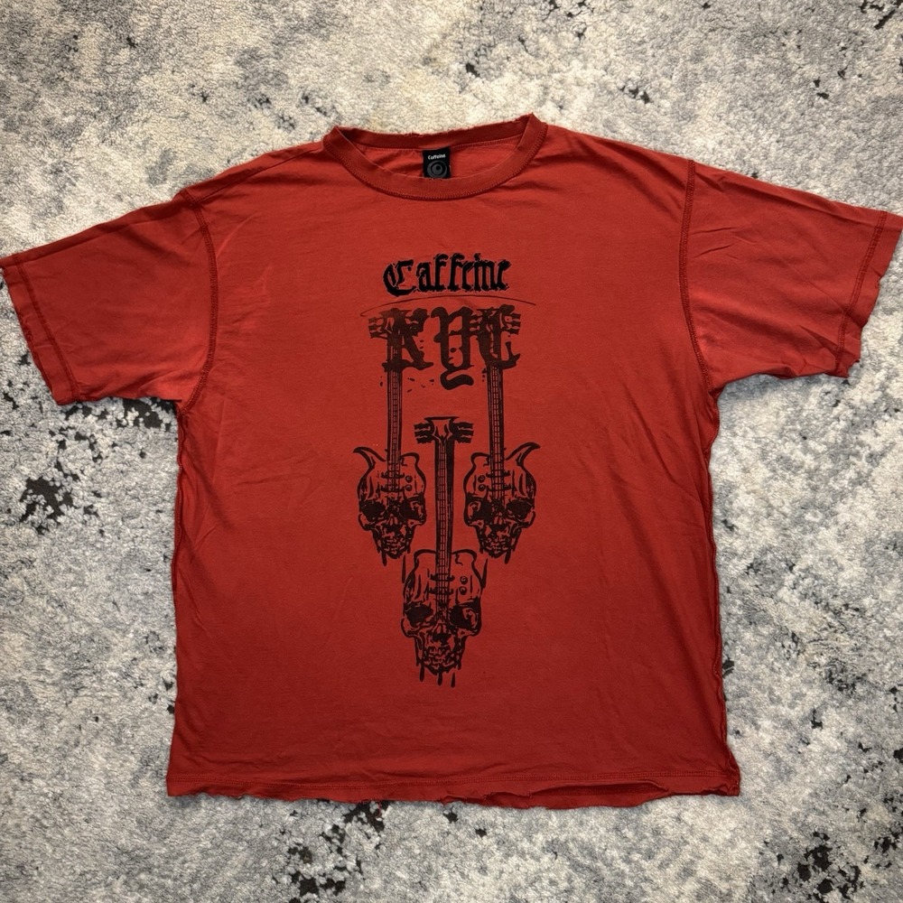 RARE Vintage 90s Caffeine Records Logo EDM Trance Shirt Tee XXL